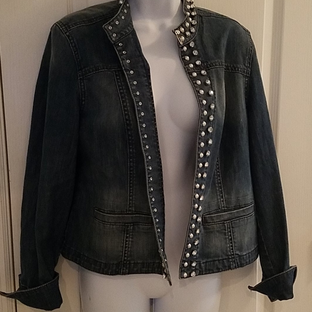 Chicos platinum Denim Jacket